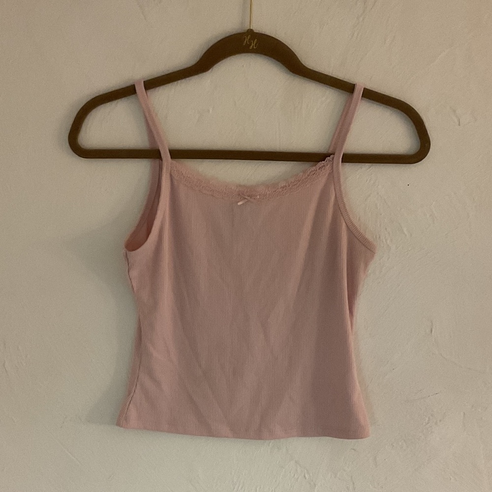 Sale! Just Polly New York Lace Trim Cami Top, Size M, Pink